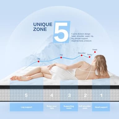 G LAXIA 12 Inch White Twin Spring Mattress,Medium Firm with Gel Memory Foam,Individually Pocketed Coil,Fiberglass-Free Fire Retardant CertiPUR-US Certified,75"*39"*12" - Image 8