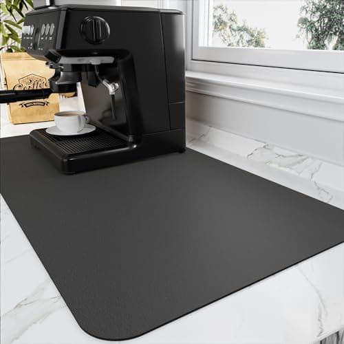 HotLive Coffee Mat - Absorbent Hide Stain Rubber Backed Dish Drying Mat for Kitchen Counter - Bar Mats for Countertops Accessories Fit Under Coffee Maker Espresso Machine - Image 1
