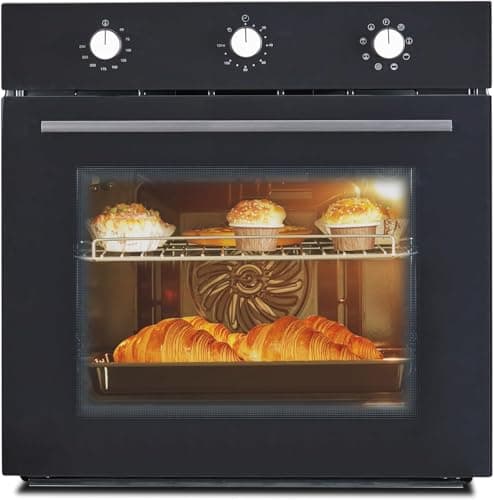 24 Inch Single Wall Oven, 2.5 Cu.ft Built-in Electric Wall Oven with 8 Cooking Functions in Stainless Steel, Mechanical Knob Control - Image 1