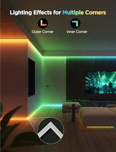 Govee RGBIC LED Strip Lights 32.8ft with Covers, Smart Lights Work with Alexa and Google Assistant, LED Diffuser Channel with LED Lights for Bedroom, Skirting Lines, Studio, Cabinet - Image 4