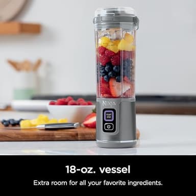 Ninja Blast Portable Blender & Accessories, Cordless, 18oz. Vessel, Personal Blender for Shakes & Smoothies, Leakproof Lid & Sip Spout, USB-C Cord, Dishwasher Safe Parts, BPA Free, Grey, CL155AGY - Image 2