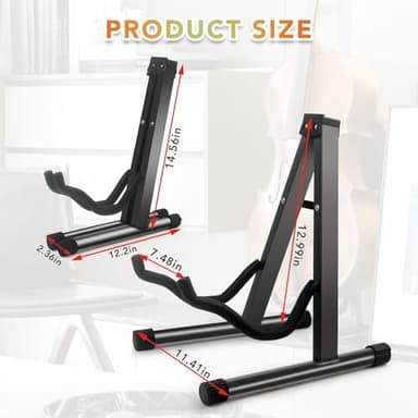 2 Pack Double Guitar Stand, Guitar Rack, Guitars for Acoustic, Electric Guitar, Bass,Guitar Holder Stand, A-Frame Folding Violin Support Stand, Cello Holder for 1/8-4/4 Cellos ,Black - Image 3