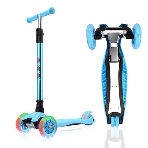 3 Wheel Scooter for Kids Ages 6-12,Kids Scooter with Light Up Wheels, Sturdy Deck Design, and 4 Height Adjustable Suitable for Kid Ages 3-12 - Image 1
