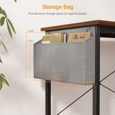 CubiCubi L Shaped Desk, 47 Inch Computer Desk with Reversible Storage Shelves Home Office Corner Desk Study Writing Table, Deep Brown - Image 7