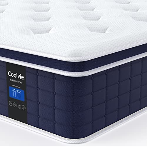 Coolvie 12 Inch King Size Mattress, Hybrid King Mattress in a Box, 3 Layer Premium Foam with Pocket Springs for Motion Isolation and Pressure Relieving, Medium Firm Feel, 100-Night Trial - Image 1