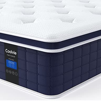 Coolvie 12 Inch King Size Mattress, Hybrid King Mattress in a Box, 3 Layer Premium Foam with Pocket Springs for Motion Isolation and Pressure Relieving, Medium Firm Feel, 100-Night Trial - Image 1