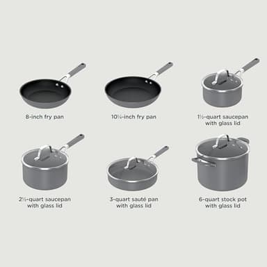 Ninja Pots and Pans Set Non Stick | Comfort Grip 10-Piece Cookware Set with NeverStick | Frying Pan, Sauce Pan With Lid, Stock Pot with Lid, Nonstick, Dishwasher Safe, Oven Safe to 400°F, CW69010 - Image 10
