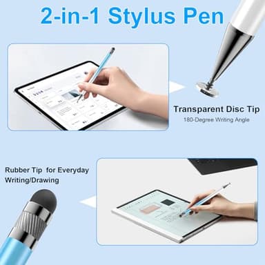 Bopomofo Stylus (5 Pcs),2-in-1 Stylus Pen for Touchscreen, High Precision and Sensitivity, Suitable for iPhone/ipad/Android Tablets, Compatible with All Touch Screens(Pink/Yellow/Green/Blue/Purple) - Image 2