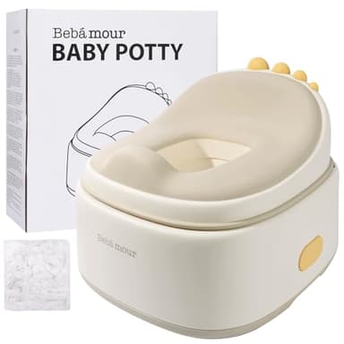 Bebamour Toddler Potty Training Toilet 3 in 1 Versatile Toilet Seat & Step Stool & Potty Chair Portable Potty Trainer for Boys & Girls with with 100 Pack Trash Bags (Dinosaur Coffee) - Image 3
