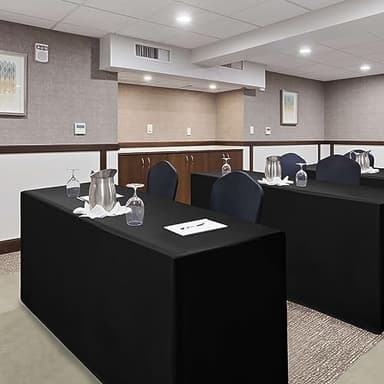 Nasitos 2 Pack Black Tablecloth 6 Foot-Open Back Fitted Tablecloth Rectangle Table, Washable Fabric Trade Show Table Cover for Craft Show, Display, Parties, Wedding, Events - Image 7