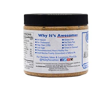 Nutty Novelties Cinnamon Almond Butter - High Protein, Sweet Almond Butter - All-Natural, Light Almond Butter Free of Cholesterol & Preservatives - Pure Almond Butter - 15 Ounces - Image 3