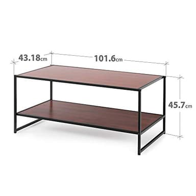 ZINUS TV Stand with Shelf, 40 Inch, Red mahogany wood grain - Image 2