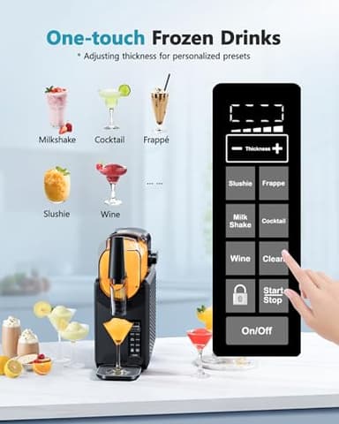 EUHOMY 86oz Slushie Machine, No Ice Needed Slushy Machine for Home, Professional Frozen Drink Maker, Self-Cleaning, 5 Preset Programs, Frozen Margaritas, Frappés, Milkshake. - Image 7