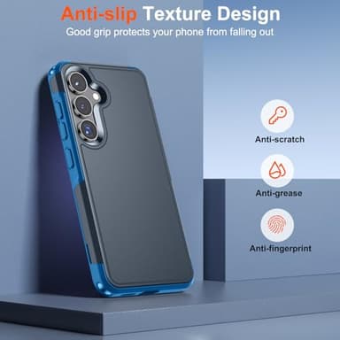 zapica Designed for Samsung Galaxy S24 Plus Case, [12 FT Military Grade Drop Protection] [Dual Layer Structure Design] Heavy Duty Shockproof Non-Slip Phone Cover for Galaxy S24+ 6.7 inch, Deep Blue - Image 6