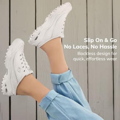 Skechers womens D'lites - Bright Sky fashion sneakers, White, 7.5 US - Image 7