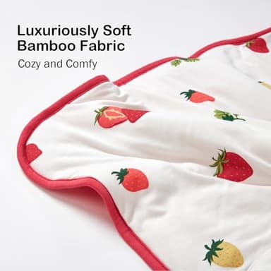 BubblePanda Rayon Made from Bamboo Baby Blanket for Boys Girls Neutral Soft Crib Blanket Toddler Quilt Comforter Newborn Nursery 30 x 40 Inch Strawberry - Image 3