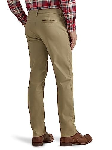 Lee Men's Flat Front Slim Straight Pant, Khaki, 30W x 32L - Image 3