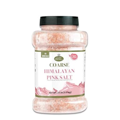 Good Tierra Himalayan Pink Salt in Jar - Coarse, 2.5 lb - Ideal for Bath Salt, Table Salt Grinders, and Spice Jars - Image 1