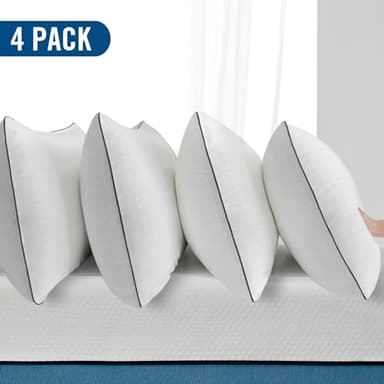 Higoom Standard Size Bed Pillows for Sleeping 4 Pack,Luxury Hotel Pillows,Comfortable and Supportive,Machine Washable,Suitable for Stomach,Back and Side Sleepers. - Image 2