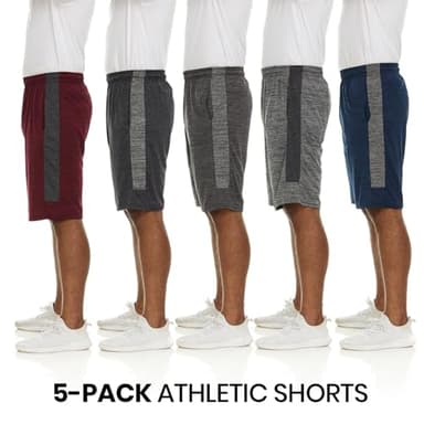 Athletic Shorts for Men - 5 Pack Men's Activewear with Pockets, Quick Dry Basketball Shorts - Sports Shorts for Workout, Gym, Running - Image 5