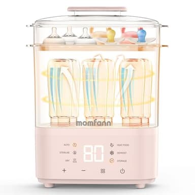 Bottle Sterilizer and Dryer, All-in-One Electric Steam Sterilizer Bottle Sanitizer for Baby Bottles, Pump Parts Accessories Newborn Essential Bottle Warmer for Breastmilk & Thaw (Pink) - Image 1