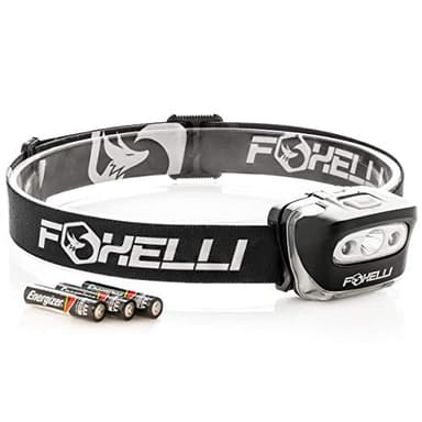 Foxelli LED Headlamp Flashlight for Adults & Kids, Running, Camping, Hiking Head Lamp with White & Red Light, Comfortable Headband, Lightweight & Waterproof, 3 AAA Batteries - Image 7