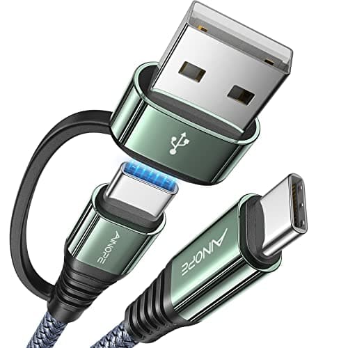 AINOPE USB C to USB C Cable, 10 FT USB C Cable Fast Charging with USB to USB C Adapter, 60W USB to USBC Cable for iPhone 17 Pro Max Air Type C Cable for iPhone 16/15/14/13/12, Grey - Image 1