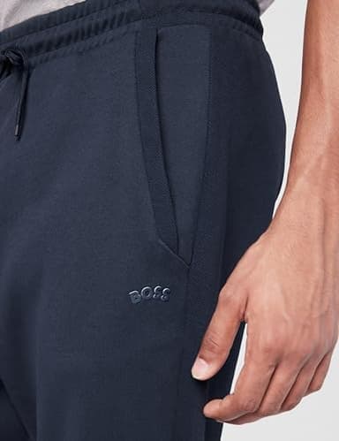 BOSS Men's Curved Logo Regular Fit Cuffed Sweatpants - Image 8