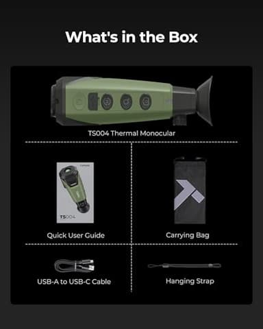 TOPDON TS004 Thermal Imaging Monocular, 320 x 240 TISR 256 x 192 IR Resolution, Supported Wireless Connection, 13mm 50Hz Thermal Night Vision with 11h Battery Life, IP67 Monocular for Hunting - Image 7
