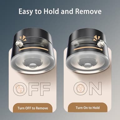 TUTGLOBAL Vacuum Suction Magnetic Car Phone Holder Mount Fit All Phones,Adjustable Phone Holders for Your Car,Mechanical Lock No Need Charging,Metal Ring Stick Outside if Case Non-Magnetic - Image 3