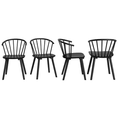 LUE BONA Black Dining Chairs Set of 4, Farmhouse Wood Dining Chairs with Semicircular Backrest, Spindle Dining Chair for Kitchen and Dining Room, 18 Inch - Image 7