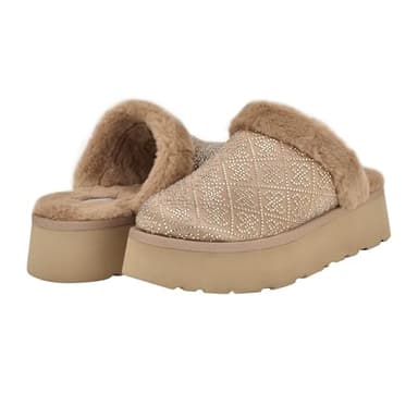 Guess Women's DANIKAS Slipper, Taupe Velvet Rhinestone Logo 240, 5 - Image 6
