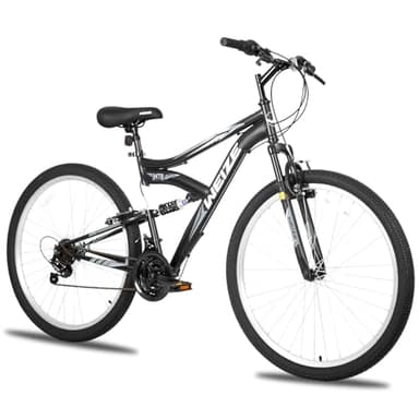 WEIZE Mountain Bike, 27.5 inch Outdoor Cycling Bike, 18-Speed/High-Carbon Steel/Dual Full Suspension, Adjustable Ergonomic Seat for Men Women Adult, MTB Bicycle with Suspension Fork, Matte Black - Image 1