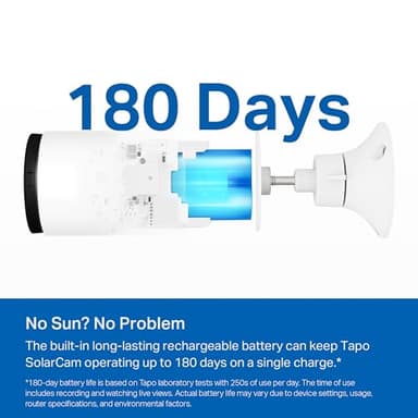 TP-Link 𝗧𝗮𝗽𝗼 SolarCam C402 Kit, Outdoor Battery Camera w/Solar Panel Base, Wireless, 1080P, Free Person/Vehicle Detection, SD/Cloud Storage, Color Night Vision, No Hub Needed, Works w/Alexa - Image 7
