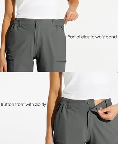 Willit Women's 10" Hiking Cargo Shorts Stretch Golf Active Long Quick Dry Outdoor Summer Shorts Forge Grey M - Image 4
