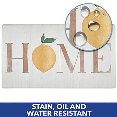 SoHome Cozy Living Anti-Fatigue Kitchen Mat For Floor, Lemon-Themed Cushioned Kitchen Runner Rug, Non Slip, Easy Wipe Clean, 1/2 Inch Thick Kitchen Mats, 18" x 55", Home Lemon - Image 3
