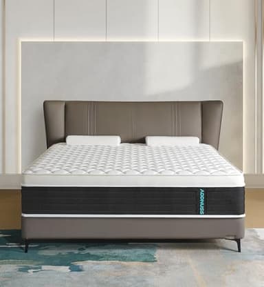 ADDNUSS Queen Mattresses,12 Inch Memory Foam Hybrid Mattress in a Box with Individual Pocket Spring,Pressure Relief & Motion Isolation Queen Size Black Mattress,CertiPUR-US. - Image 1