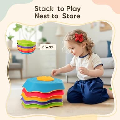 5-Pack Stepping Stones for Kids with Sound Effects - Balance & Coordination Toys for Toddlers Ages 3+, Indoor/Outdoor Play with Interactive Sensory Feedback - Image 6