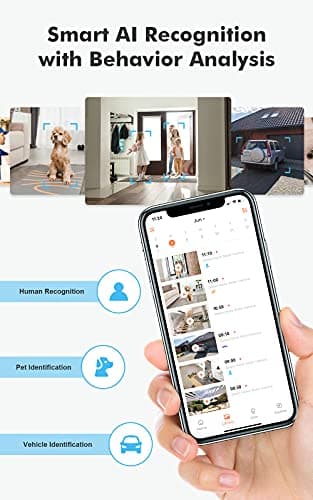Dzees 2K Security Cameras Wireless Outdoor, Battery Powered AI Motion Detection Spotlight Siren Alarm WiFi Surveillance Indoor Home Camera, Color Night Vision, 2 Way Audio, SD/Cloud IP66, 4 Pack - Image 2