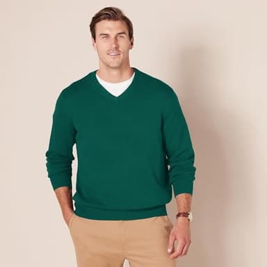 Amazon Essentials Men's V-Neck Pullover Sweater (Available in Big & Tall), Dark Green, Small - Image 6