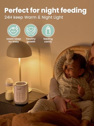 GROWNSY Nutri Bottle Warmer with Innovative Auto-Lift Feature, 10-in-1 Fast Baby Bottle Warmer with Night Light, Retain Nutrients Milk Warmer for Breastmilk&Formula - Image 5
