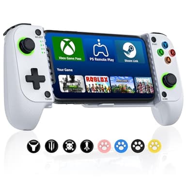 Mocagen Phone Controller for iPhone/Android Support Phone Case, Mobile Controller with Led Light, Upgraded Joysticks, Turbo, Thumb Grips Handheld Gaming Gamepad - Image 1