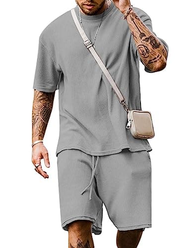Babioboa Men's Casual set Tee TShirt Suit 2 pockets two piece outfit Homewear Summer oversize Tracksuit for men - Image 1