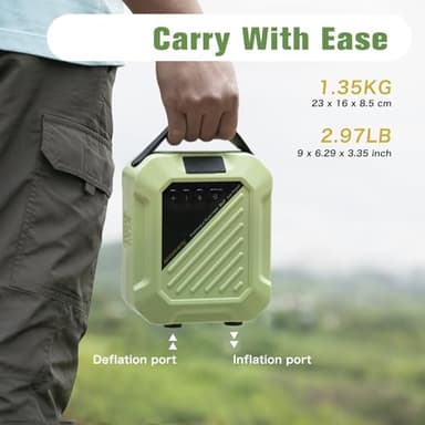 Rechargeable 20PSI SUP Pump The Jungle -Quick Portable SUP Air Pump,Electric Paddle Board Pump for Inflatable Paddle Boards, Boats, Inflators - Image 7