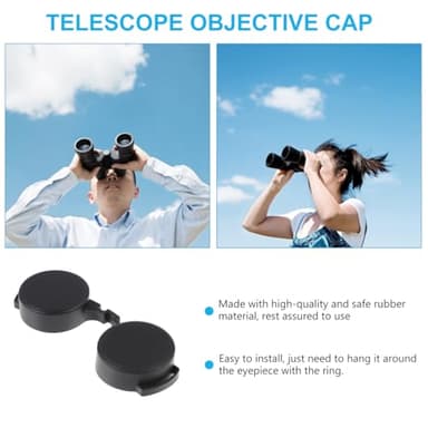 Homoyoyo 6Pcs Optics Binocular Caps Rubber Objective Binocular Lens Covers Rubber Eyepiece Cover Replacement Objective Lens Caps Set Black for Monoculars and Telescopes - Accessories 4.72X2.36X0.39In - Image 7