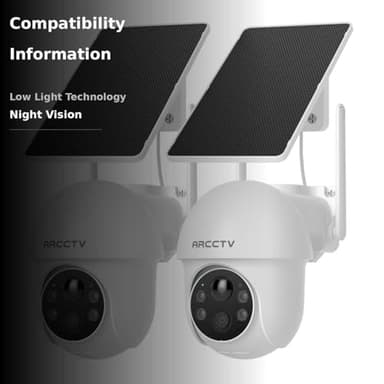 ARCCTV Solar Security Cameras Wireless Outdoor, 4MP 360° View Battery Powered Outdoor Camera, Night Vision with Spotlight, 2-Way Audio, PIR Motion Sensor, 2.4G/5G Dual Band WiFi (2 Pack) - Image 3