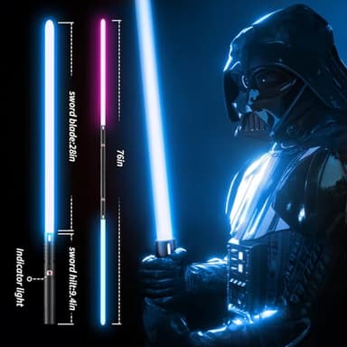 Juxaxia Lightsaber, LED Light Saber with 15 RGB Colors, Lightsabers for 3 Modes, Light Sabers with Connectors, Lightsabers for Dueling, Lightsaber Toy for Adults, Kids, 2 Pack(Black) - Image 4