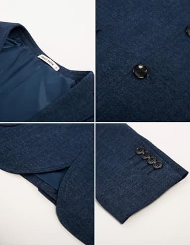 GRACE KARIN Men's Slim Fit Casual Blazers Lightweight Sport Coats 2 Button Suit Jackets Dark Blue XL - Image 8