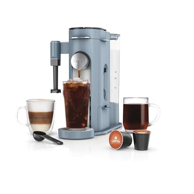Ninja Pod & Grounds Specialty XL Single-Serve Coffee Maker, K-Cup Pod Compatible, Brews Grounds, Compact Design, Built-In Milk Frother, 68-oz. Reservoir, 6oz. Cup-24oz. Mug Sizes, Denim Blue, PB055ABL - Image 1