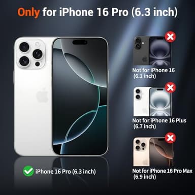 SUPFINE Magnetic for iPhone 16 Pro Case (Compatible with MagSafe) (Military Grade Drop Protection) Translucent Matte Shockproof with Anti-Fingerprint Phone Cover,Black - Image 2